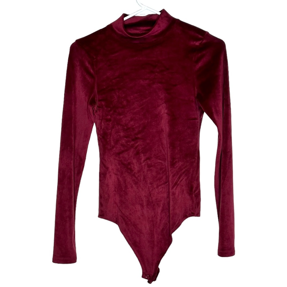 American Eagle Soft and Sexy burgundy velour velvet Bodysuit size Medium
